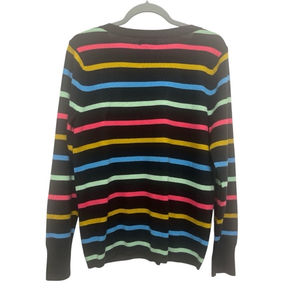 Croft & Barrow Soft V-neck Sweater Navy Striped Pullover Size Medium - Picture 3 of 10